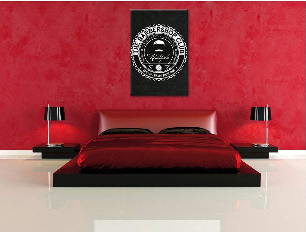 Dark the Barber-Shop-Club black Leinwandbild Bild auf Leinwand, XXL riesige Bilder fertig gerahmt mi