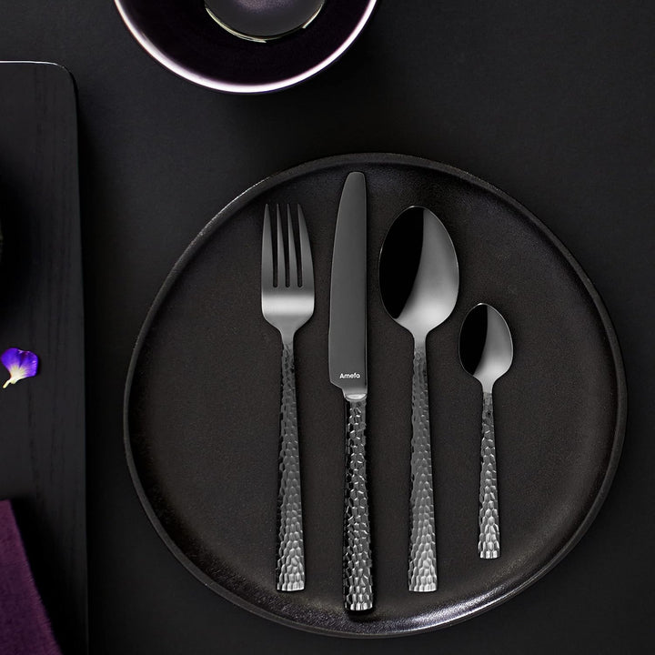 Amefa Felicity PVD Kuchengabel Set 6-teilig | Schwarz | PVD Dessertgabel Set für 6 Personen | Desser