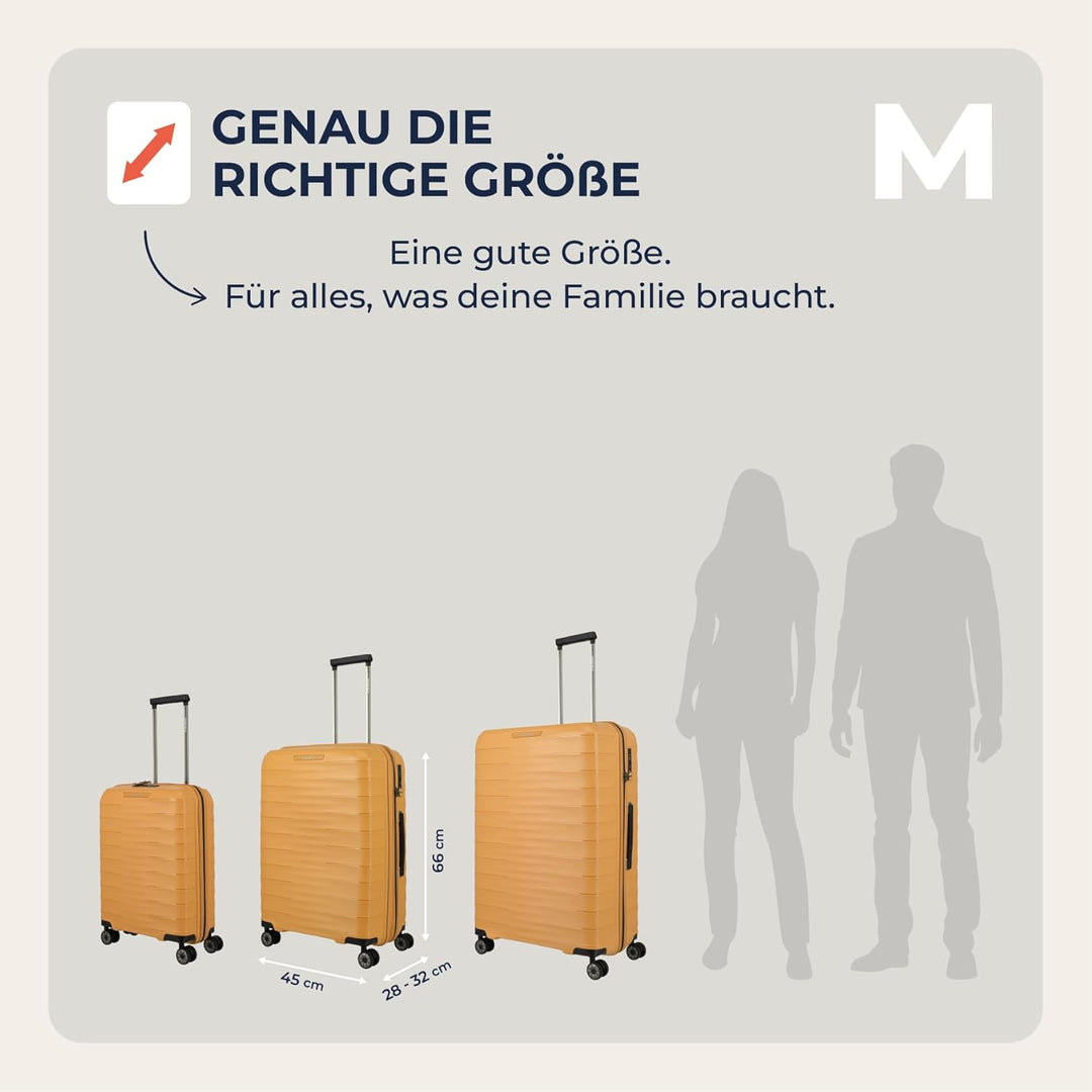 Travelite Koffer mittelgross, MOOBY M erweiterbar, Kratzfeste Hartschale, mit recyceltem Material, 6