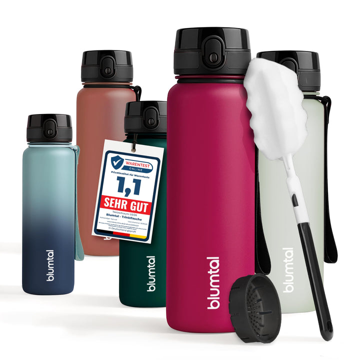 Blumtal Premium Trinkflasche 1l - bruchsichere & auslaufsichere Trinkflasche Sport & Outdoor - Sport