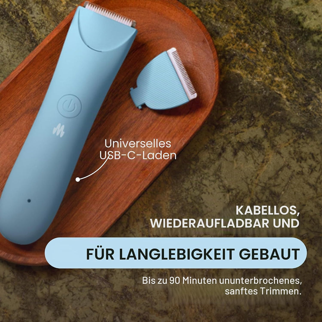 MERIDIAN Schlanker Trimmer, Scham- & Körperhaartrimmer, Bikini-Haarentfernung, Keine Kerben, Rasierv