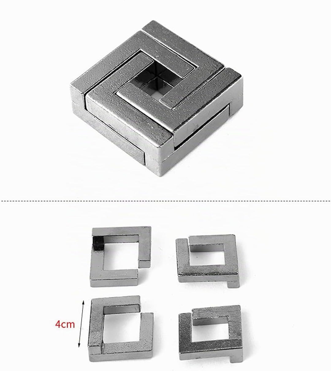 RoseFlower 3D Metall Knobelspiele, 4 Stück IQ Spiele Puzzle Set, Brainteaser Puzzle, Metall Draht Ge