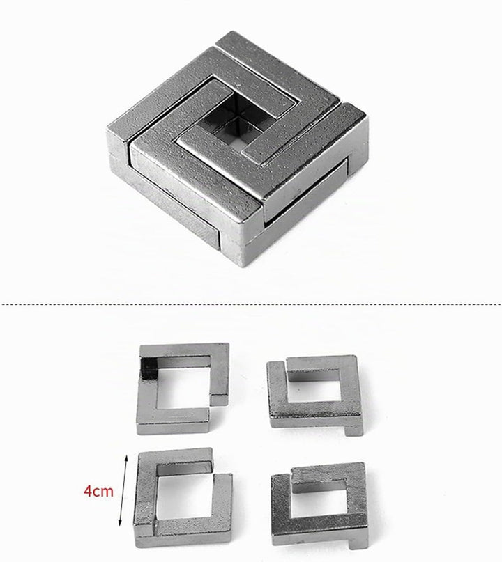RoseFlower 3D Metall Knobelspiele, 4 Stück IQ Spiele Puzzle Set, Brainteaser Puzzle, Metall Draht Ge