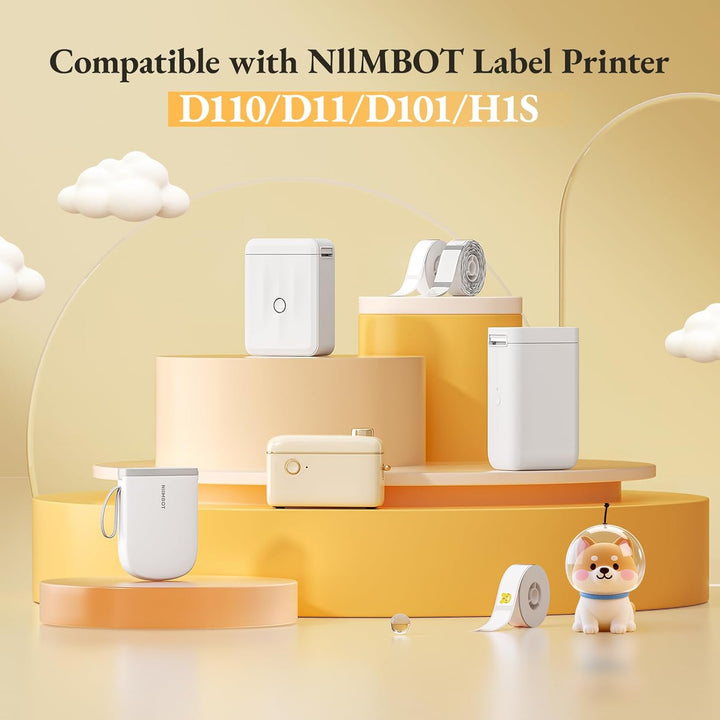 NIIMBOT Thermo Etiketten Selbstklebend, 12 x 40mm Etikettendrucker Thermopapier Kompatibel mit dem D