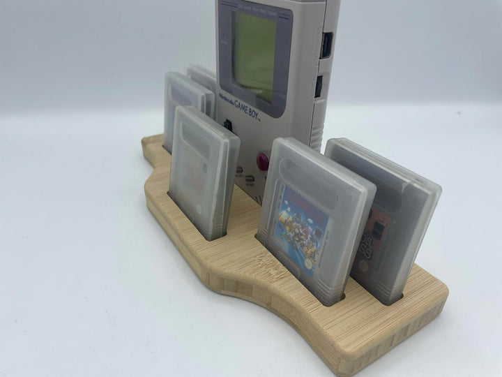 LiftWood Aufsteller passend für Nintendo Gameboy Classic und 5 Spiele in Schutzhülle