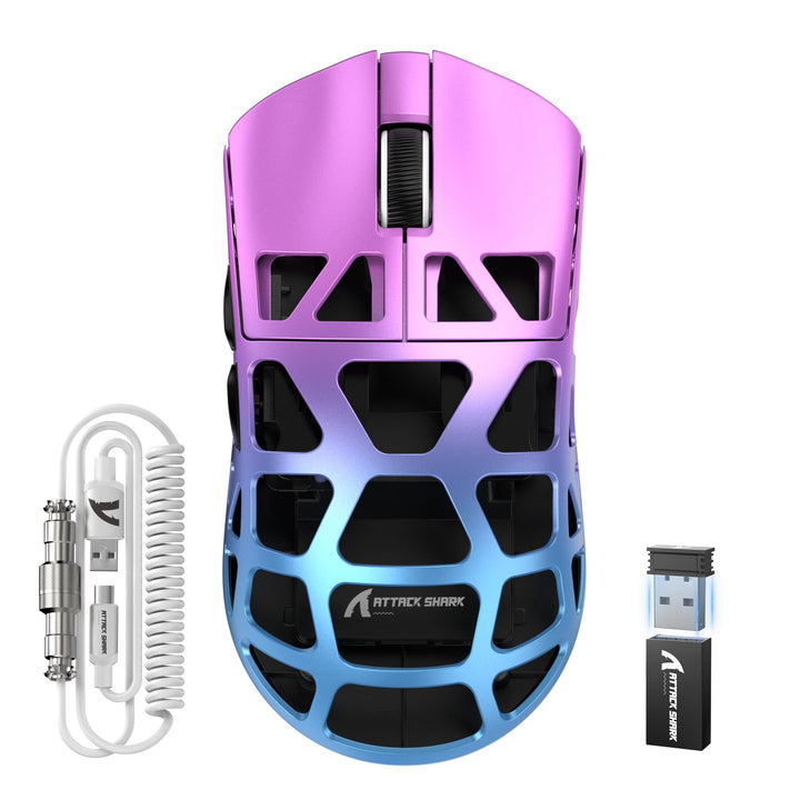 ATTACK SHARK R3PRO 46g Superlight Magnesiumlegierung Maus, 8000Hz Kabellose Abfragerate, 26000 DPI,