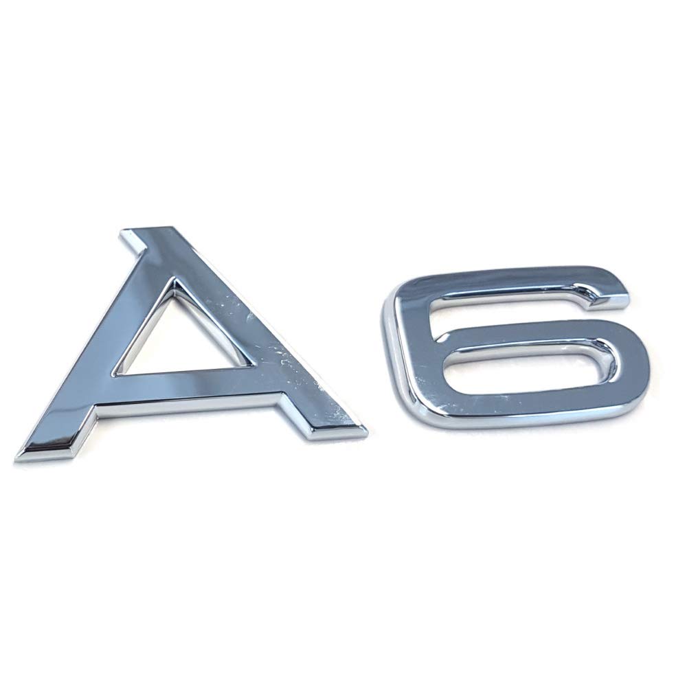 Audi 4F08537412ZZ Schriftzug A6 Emblem Logo Aufkleber Modellbezeichnung, chrom glänzend