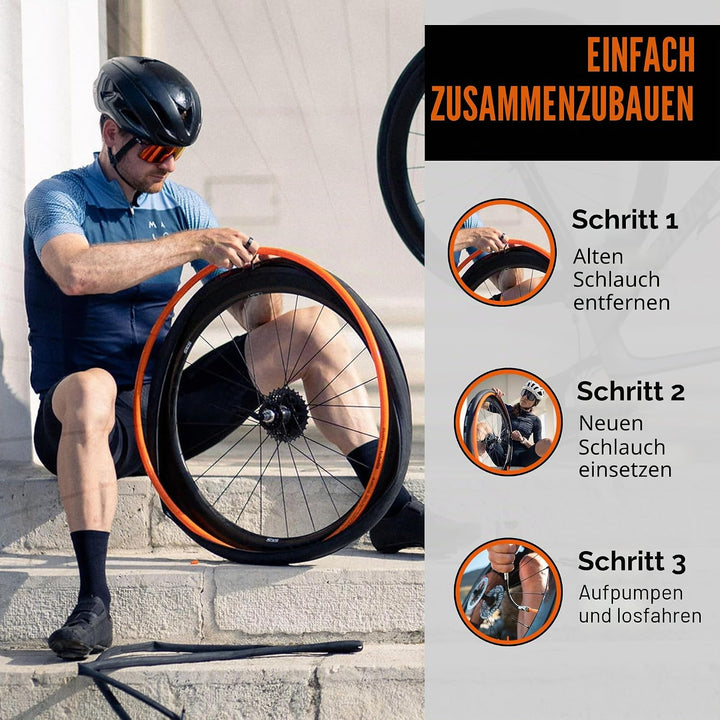 S-Tubo-Schlauch - CX/Gravel - 700c/30" - 60-mm-Ventil - Orange