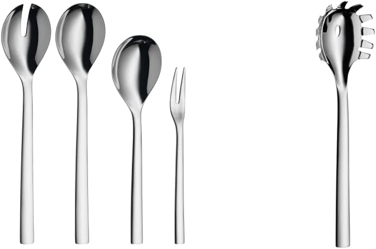 WMF Nuova Servierteile Set 4-teilig, Salatbesteck, Servierlöffel, Serviergabel, Cromargan Edelstahl,
