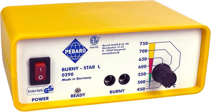 Pebaro 0290 Profi Brandmal Station mit stufenlose Temperaturregulierung, Brandmalkolben, 3 Brennschl