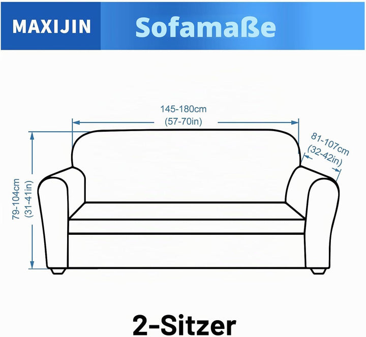 MAXIJIN Creative Jacquard Couchbezüge für 2-Sitzer, Super Stretch rutschfeste Liebessitz Sofabezug f