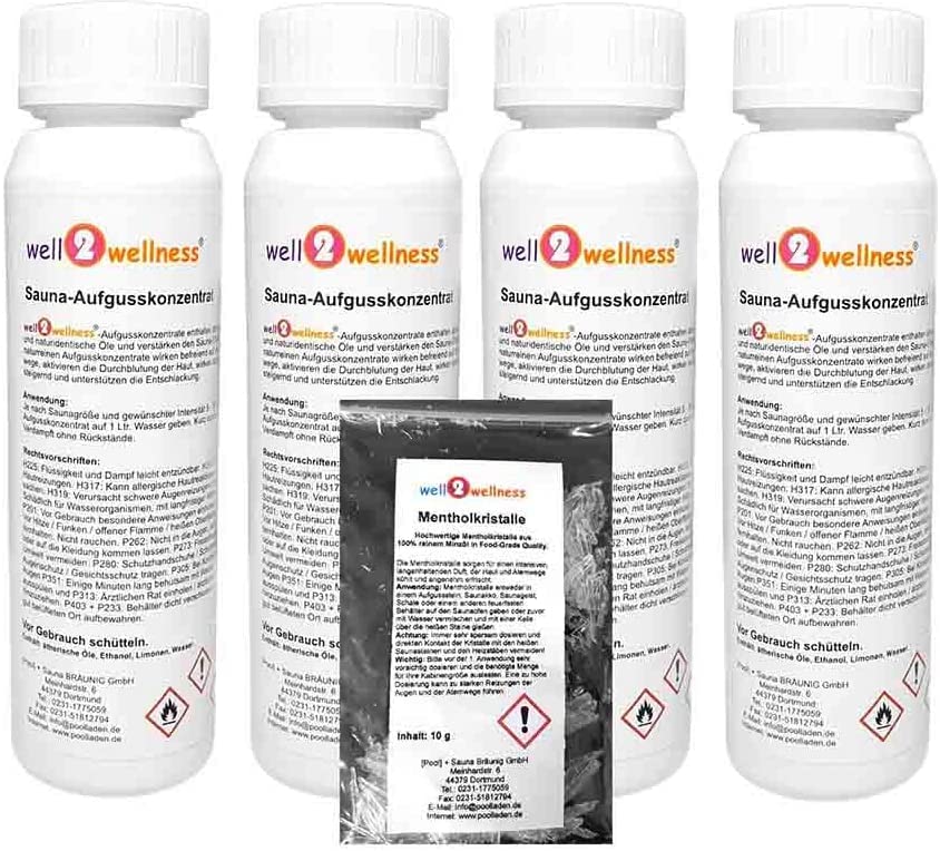 well2wellness® Saunaaufguss Set 4 x 125 ml &