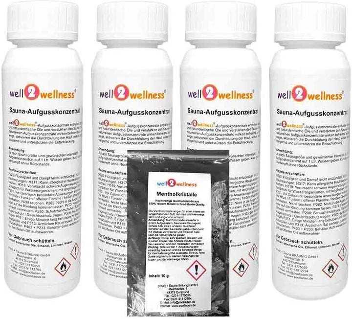 well2wellness® Saunaaufguss Set 4 x 125 ml &