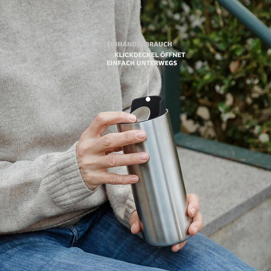 EVA SOLO | Urban To Go Cup Recycled |90% recycelter Edelstahl | Black Schwarz, Schwarz