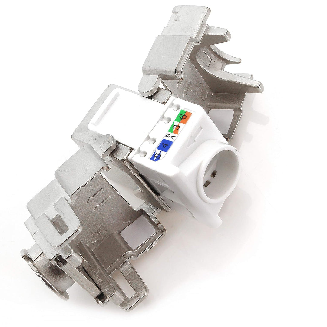 1aTTack.de Keystone Modul RJ45 Cat 6a Jack Zertifiziert vollgeschirmt STP werkzeugfrei Snap in Monta