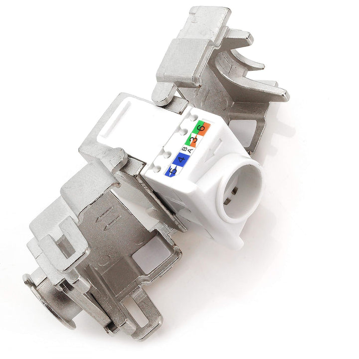 1aTTack.de Keystone Modul RJ45 Cat 6a Jack Zertifiziert vollgeschirmt STP werkzeugfrei Snap in Monta