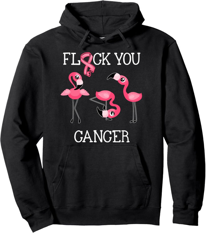 Flock You Brustkrebs-Bewusstseinsband mit Flamingo-Schleife Pullover Hoodie