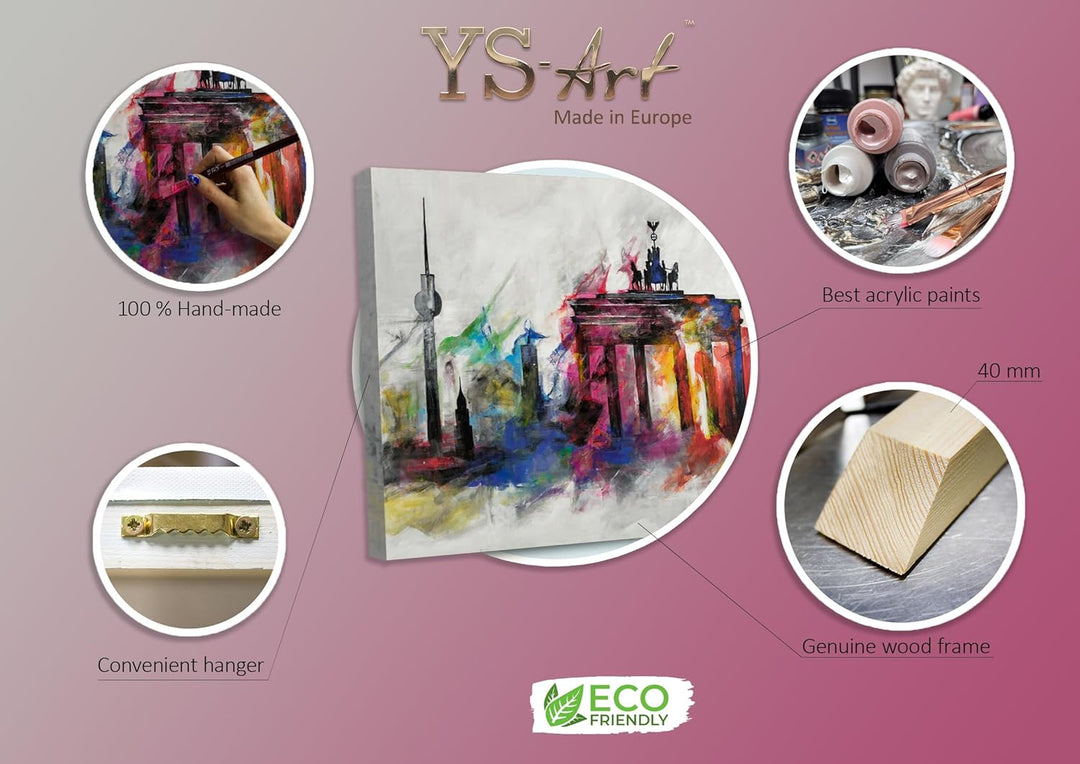 YS-Art Abstrakt Design Acryl Gemälde auf Leinwand Berlin handgemalt Wandbilder Wohnzimmer modern Woh