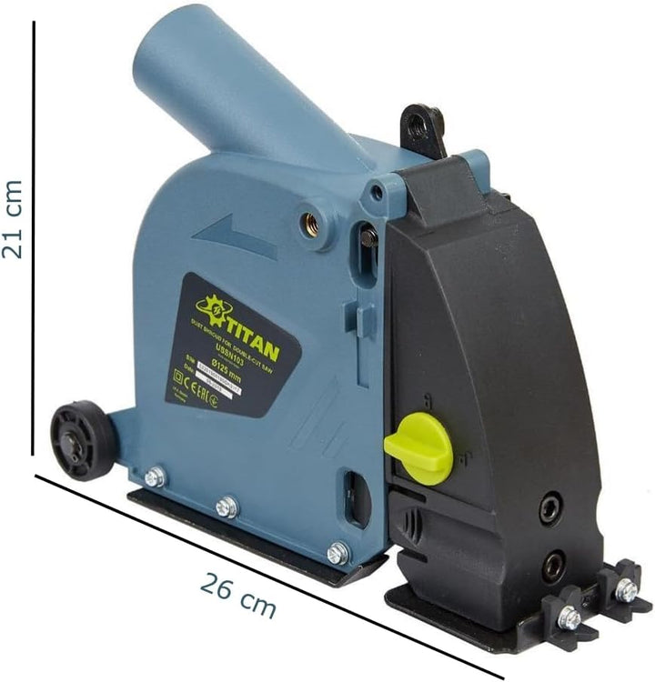 Titan USSN103 Staubabsaugung für Winkelschleifer zum Schlitzfräsen Mauernutfräsen Ø125mm für staubfr