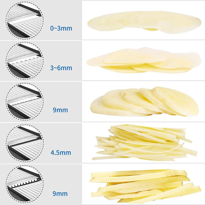 MILcea Gemüsehobel Mandolinenschneider, Multifunktion Edelstahl Gurkenhobel, Verstellbar Kartoffelre