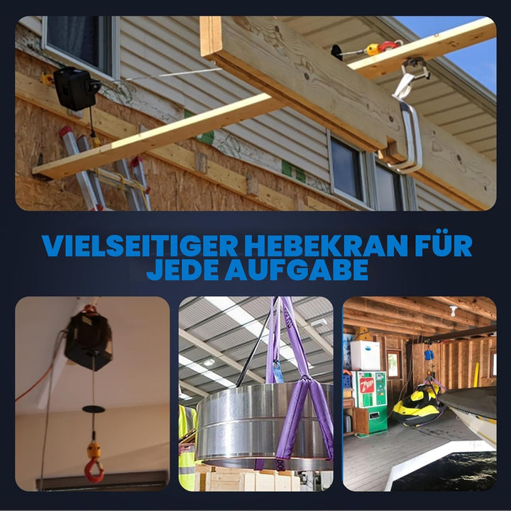 NEWTRY 3 in 1 Elektrische Seilwinde 500KG/1100lb Drahtlose Fernbedienung 7.6m/25ft 1500W Elektrische