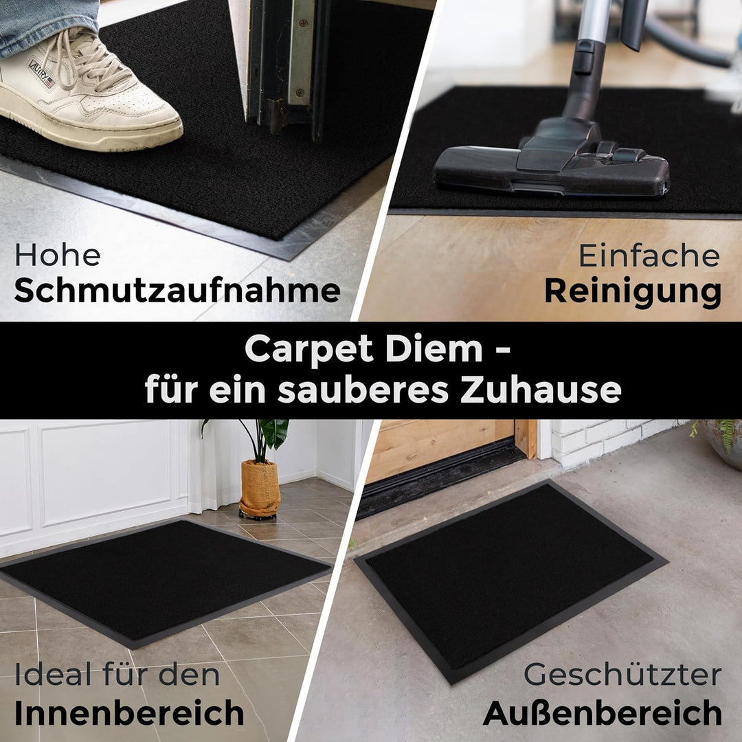 Carpet Diem Fussmatte, einfach sauber I Schmutzfangmatte Eingangsbereich - Fussmatte Innen & Aussen,