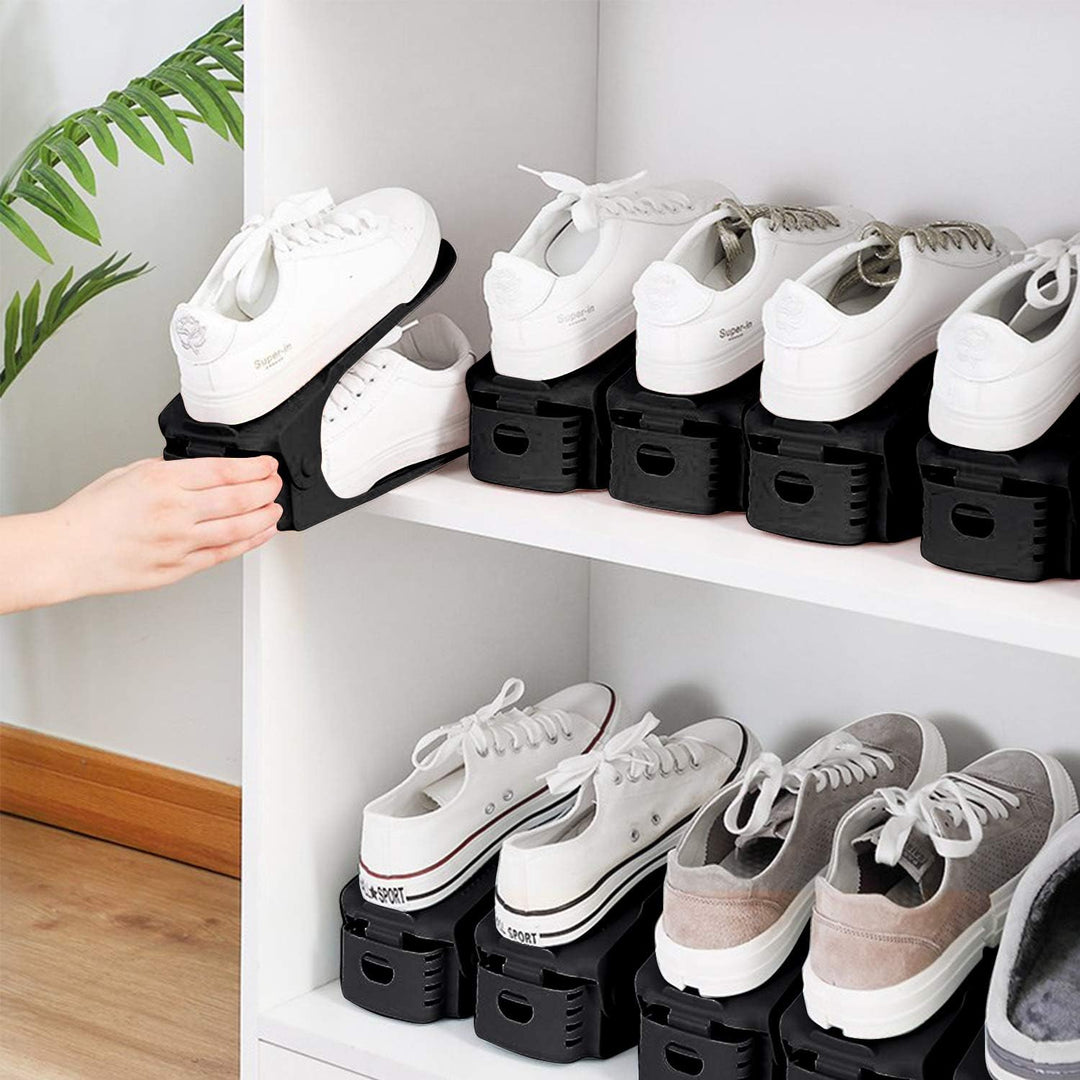 30 Stück Einstellbare Schuhschlitze aus PP Anti-rutsch Schuhregale Höhenverstellbare Schuhstapler Pl