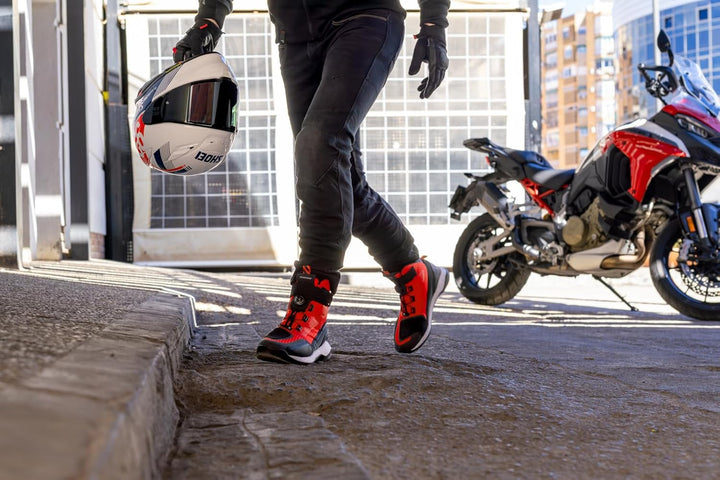 SHIMA TAKESHI, Motorradschuhe für Männer - Verstärkte Strassenreitschuhe mit ATOP-Verschlusssystem,