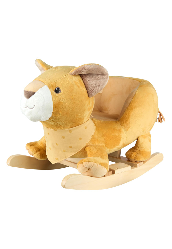 Sterntaler Schaukeltier Löwe Leo - Schaukelpferd aus Flausch & Holz - weiche Sitzfläche - Spielzeug