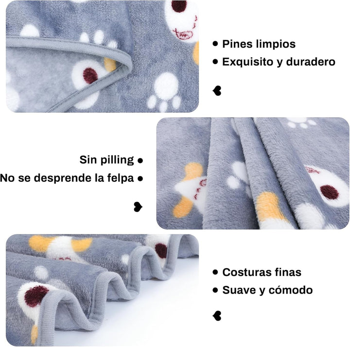 COMSLE Hundedecke Katzendecken Waschbar und Flauschig, 3 Pack Weiche Warme Fleece Haustier Decken fü