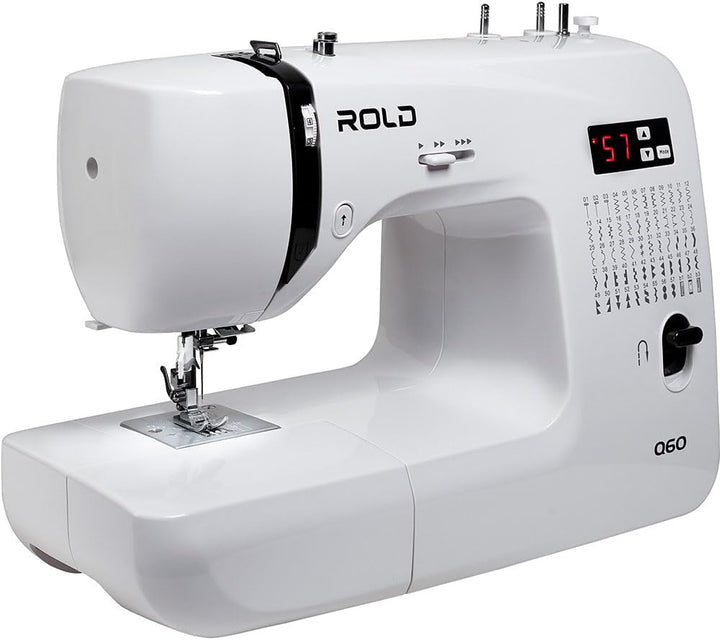 Rold Q60 Computernähmaschine | 60 Stichprogramme | Nadeleinfädler | Metallrahmen | LED-Beleuchtung |