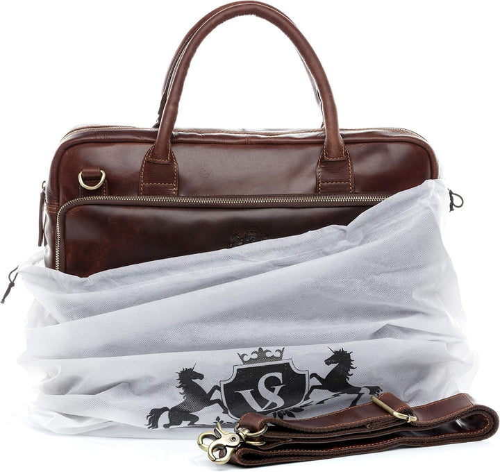 SID &amp; VAIN grosse Laptoptasche echt Leder - 15.4 Zoll Laptop Business-Tasche RYAN XL - Umhängetasche