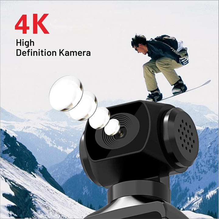 4K HD Camera mit WLAN, 30 M Wasserdichtes Gehäuse, Drehbarer Ständer, Kabelloses Audiogerät, Vielsei
