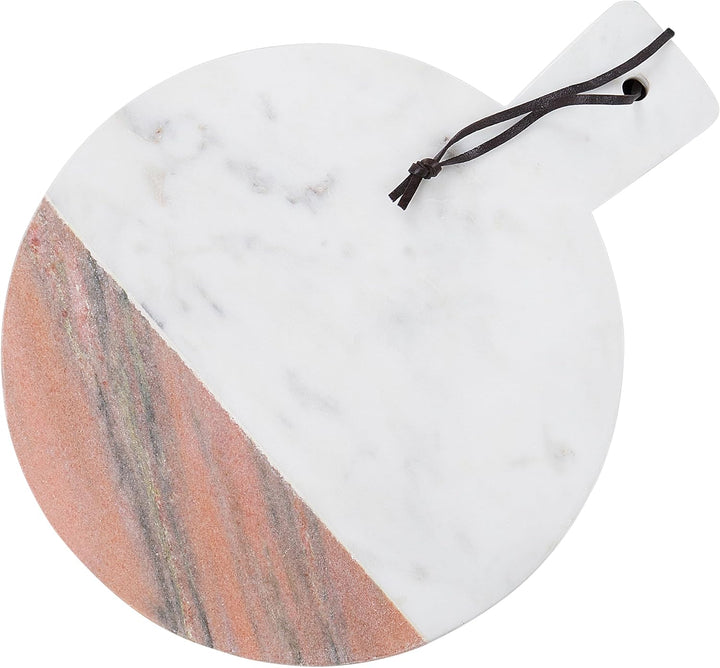 Beliani Servierplatte Marmor weiss ø 29 cm rund handgefertigt Acharnes