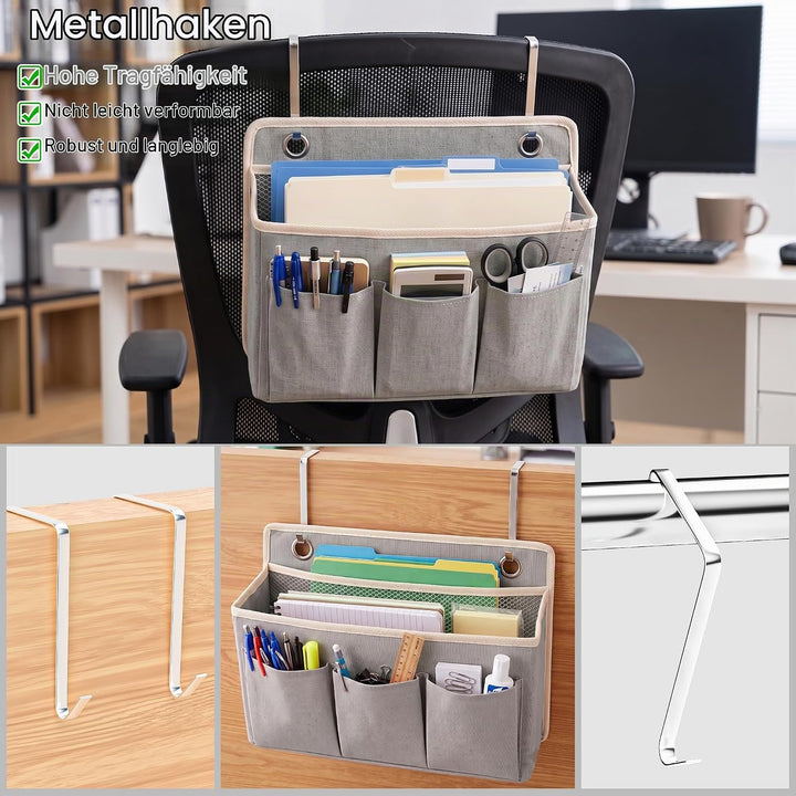 2 Stück Hängeorganizer Wand Organizer mit 8 Haken Aufbewahrung Hängend | Tür Organizer Leinen mit Gr