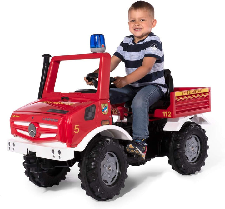 Rolly Toys 038220 rollyUnimog Feuerwehr Edition 2020 (Kinderunimog, Tretfahrzeug) - inkl. RollyFlash