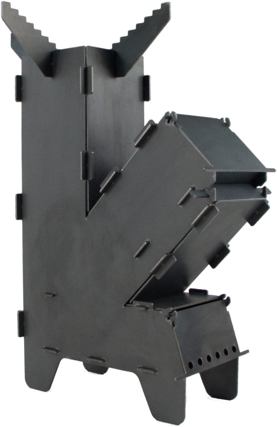 Fire World Raketenofen inkl. 5 mm Grillplatte Rocket Stove Stecksystem aus massivem 3 mm dickem Stah