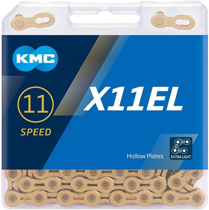 KMC Unisex – Erwachsene Ti-N X11EL 11-Fach Kette 1/2" x11/128, 118 Glieder, Gold gold Single, gold S