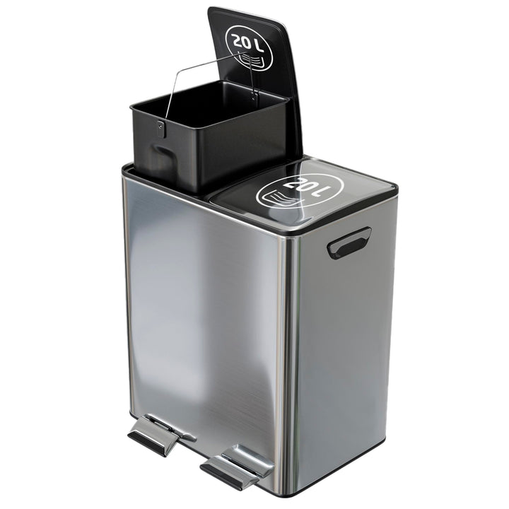 Amig - Doppelte Recycling-Mülleimer mit Pedalen Mod. RECIK EVO 40 L - 2 separate Behälter mit je 20