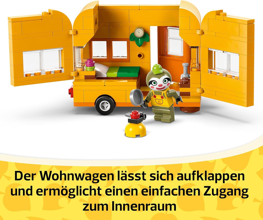 LEGO Animal Crossing Gerds Wohnwagen & Gärtnerei, Bauset für Rollenspiele, Spielzeug Auto für Kinder