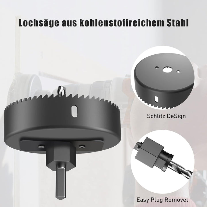 Lochsäge Set, HYCHIKA 19 PCS Lochsäge Kit mit 13 Sägeblättern ‎Ø 19/22/25/29/32/38/44/51/68/79/89/10