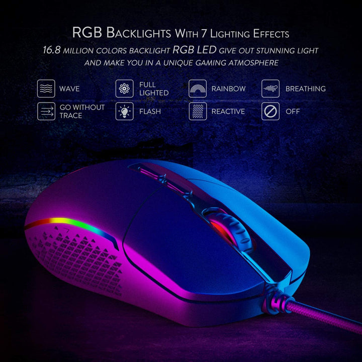 Redragon M719 Invader Optische Gaming-Maus, kabelgebunden, 7 programmierbare Tasten, RGB-Hintergrund