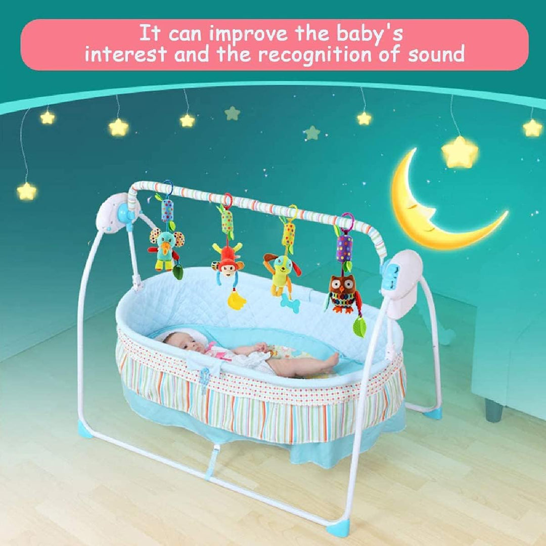 Evance Kinderwagen Spielzeug, 4Pcs Baby Hängespielzeug mit Rassel, Hängendes Rassel Spielzeug, Anhän