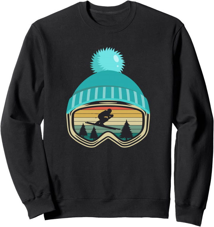 Skifahren Ski Skifahrer lustiges Wintersport Geschenk Sweatshirt