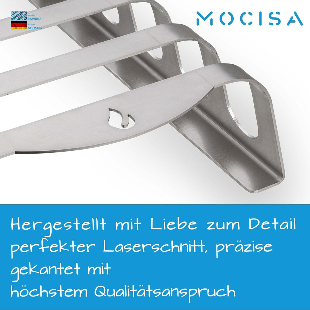Rib-Rack Size S (4er)| Rippchenhalter mit Griffen |Das Profi-Tool zum Rippchen-Grillen |Edelstahl |