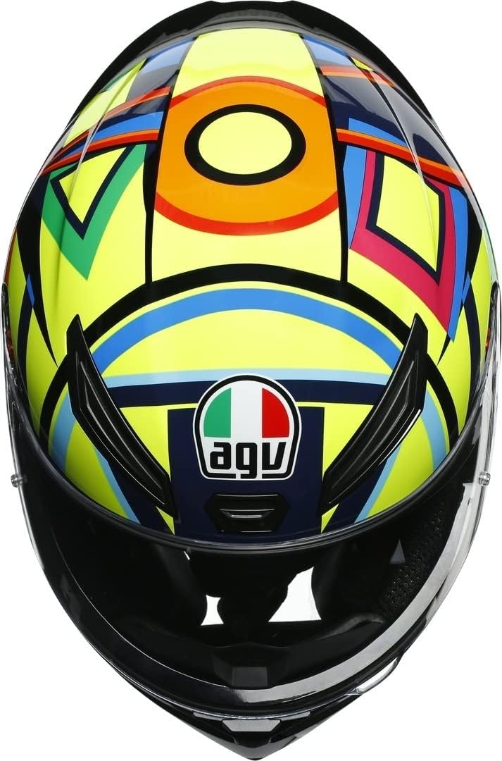 AGV Unisex-Adult K1 E2205 TOP Motorrad Helm, Gelb/Blau/Rot, XL