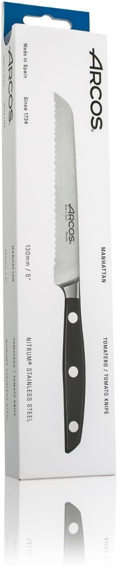 Arcos Serie Manhattan - Tomatenmesser - Klinge aus Nitrum geschmiedetem Edelstahl 130 mm - HandGriff