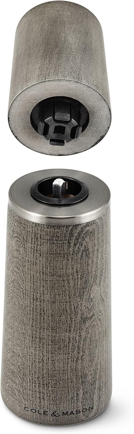 Cole & Mason H322020 Marlow Pfeffermühle, Grau, Buchenholz, 185mm, Precision+, Enthält 1 x Pfeffermü