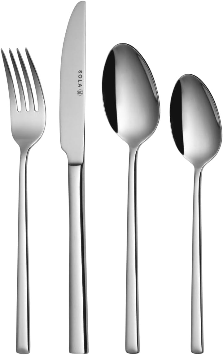 Sola Luxor Besteck Set - 6 Personen Essbesteck - 24 Teilig, 18/10 Rostfreiem Stahl - Robustes & Eleg