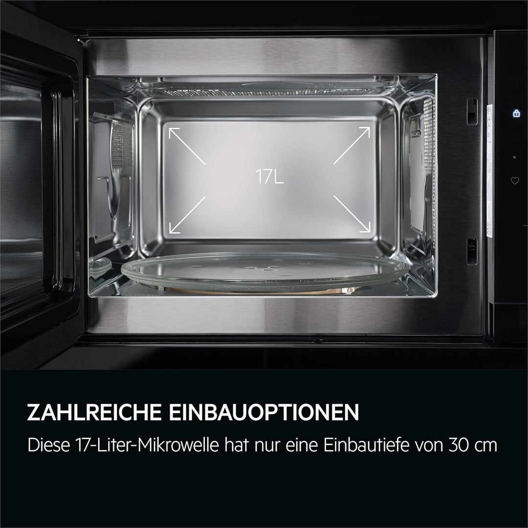 AEG Einbau-Mikrowelle Serie 6000 mit Steam Set - 60 cm - 17 L Garraum - Touch-Bedienung - Display mi